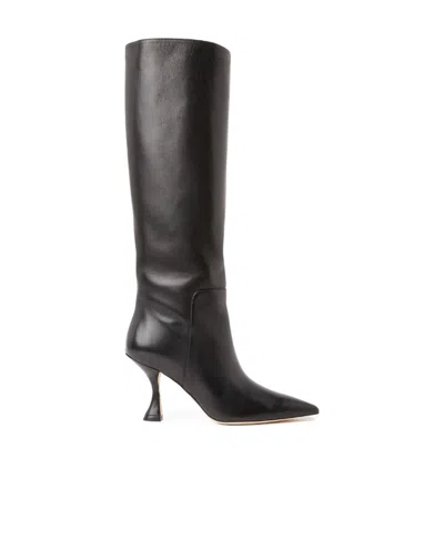 Stuart Weitzman Logo High-heeled Boots In Black