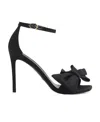 Stuart Weitzman Nudist Curve Fabric Sandals In Black