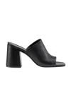 Stuart Weitzman Cayman 85 Block Slide Sandal In Black