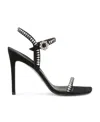 Stuart Weitzman Logo High-heeled Sandals In Black