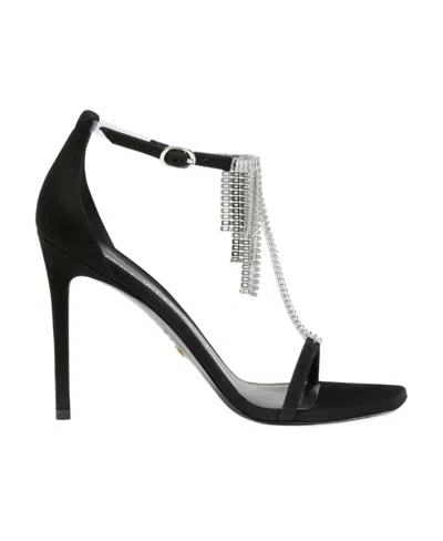 Stuart Weitzman Logo High-heeled Sandals In Black