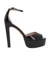 Stuart Weitzman Women's Discoplatform Suede Ankle Loop Sandals In Black