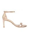 Stuart Weitzman Logo High-heeled Sandals In Nude