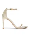 Stuart Weitzman Logo High-heeled Sandals In Nude