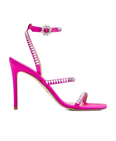 Stuart Weitzman Logo High-heeled Sandals In Pink