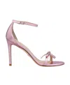 Stuart Weitzman Logo High-heeled Sandals In Pink