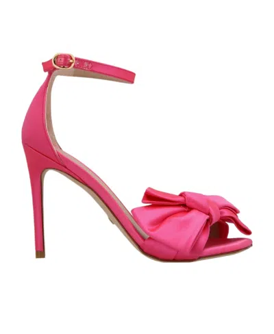 Stuart Weitzman Logo High-heeled Sandals In Red