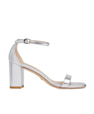 Stuart Weitzman Logo High-heeled Sandals In White