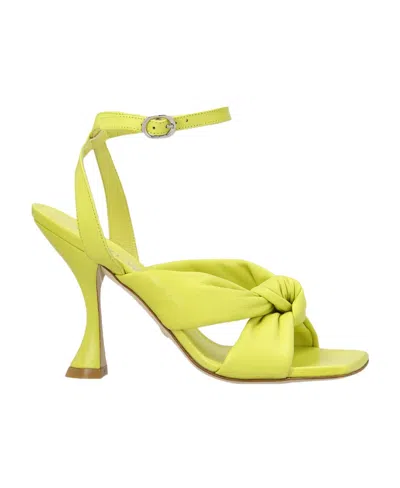 Stuart Weitzman Logo High-heeled Sandals In Yellow