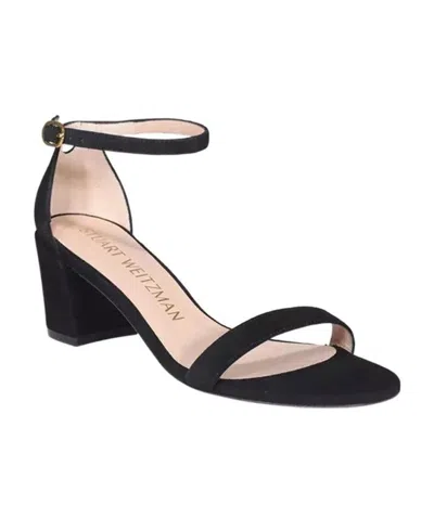 Stuart Weitzman Logo High-heeled Sandals In Black