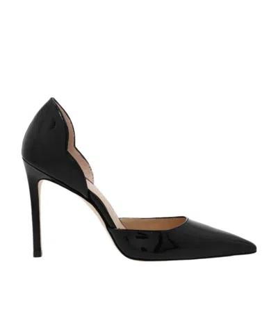 Stuart Weitzman Logo Lacquered Leather High Heels In Black