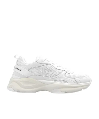 Stuart Weitzman Logo-patch Mesh Chunky Sneakers In White