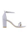 Stuart Weitzman Nearlynude Sw Bow Sandals Purple In Gray