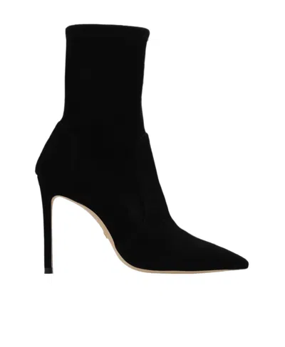 Stuart Weitzman Logo Short Boots In Black