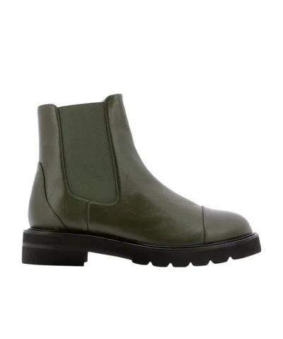Stuart Weitzman Logo Square Round Head Short Boots In Gray