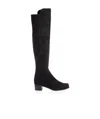 Stuart Weitzman Long Round-headed Boots In Black