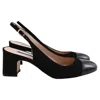 Stuart Weitzman Loraina Slingback Block-heeled Pumps In Black Suede In Black