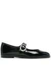 Stuart Weitzman Loralei Patent Mary Jane Ballerina Flats In Black