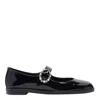Stuart Weitzman Loralei Patent Mary Jane Ballerina Flats In Black