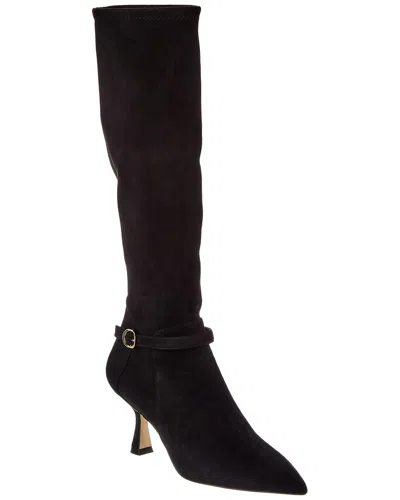 Stuart Weitzman Lori 75 Suede Boot In Black