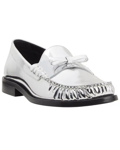 Stuart Weitzman Lottie Bow Leather Loafer In Metallic