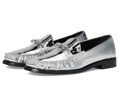 Stuart Weitzman Lottie Bow Loafer In Silver