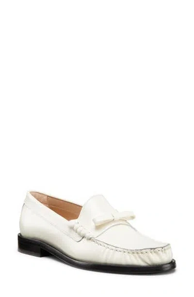 Stuart Weitzman Lottie Bow Loafer In White