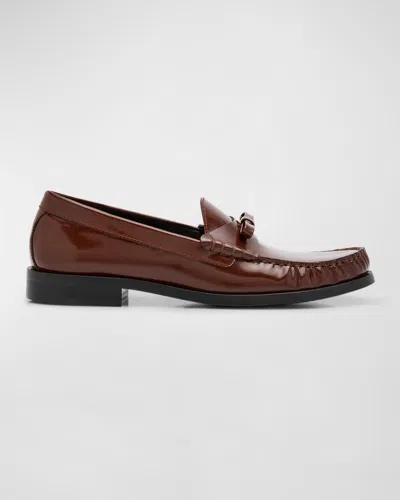 STUART WEITZMAN LOTTIE LEATHER BOW LOAFERS