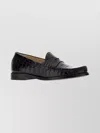 Stuart Weitzman Lottie Loafers Crocodile Texture Leather Sole In Black