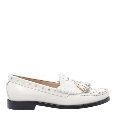 Stuart Weitzman Lottie Loafers In White