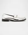 Stuart Weitzman Lottie Mirror Leather Bow Loafers In Silver