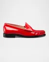 Stuart Weitzman Lottie Patent Penny Loafers In Cherry