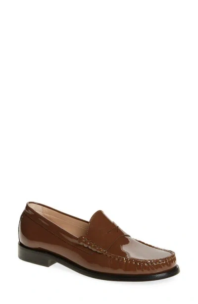Stuart Weitzman Lottie Penny Loafer In Brown