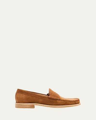 STUART WEITZMAN LOTTIE SUEDE PENNY LOAFERS