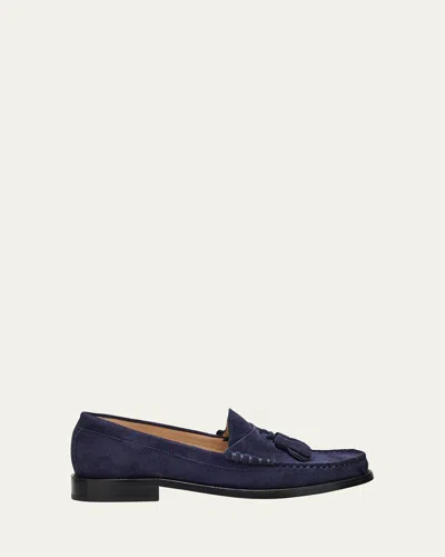 STUART WEITZMAN LOTTIE SUEDE TASSEL PENNY LOAFERS