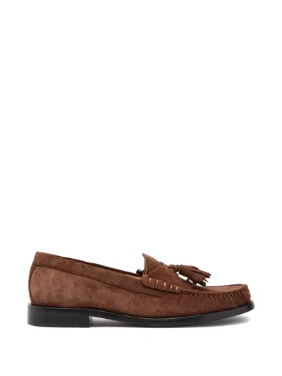 Stuart Weitzman Lottie Tassel Suede Loafers In Animal Print
