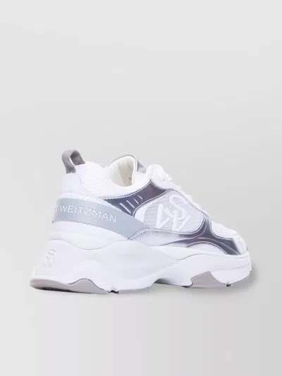 STUART WEITZMAN LOW TOP CHUNKY SOLE MESH PANELS SNEAKERS