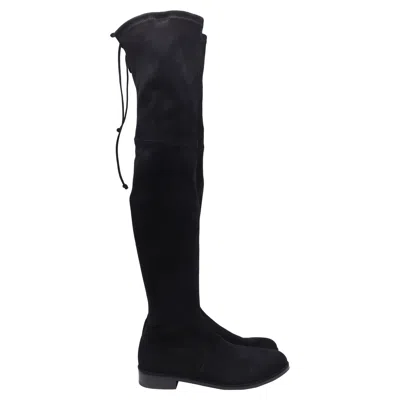 Stuart Weitzman Lowland Bold Boots In Black Suede
