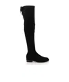 Stuart Weitzman Women's Halftime Stretch-crepe Suede Over-the-knee Boot In Black