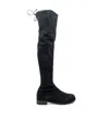 Stuart Weitzman Lowland Lift Suede Thigh-high Boots In Black