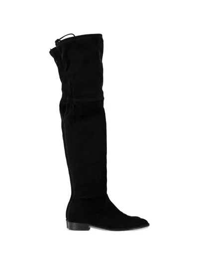 Pre-owned Stuart Weitzman Lowland Over-the-knee Boots In Black