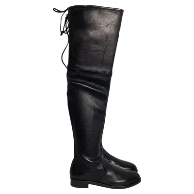 Stuart Weitzman Lowland Over-the-knee Boots In Black Leather