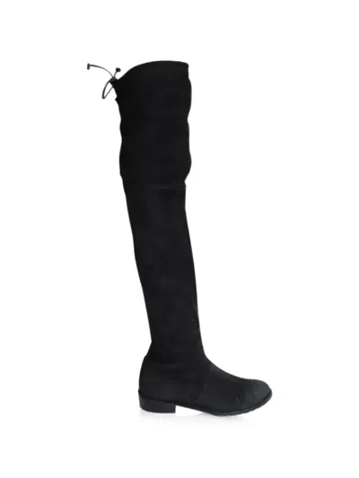 Pre-owned Stuart Weitzman Lowland Over-the-knee Boots In Black