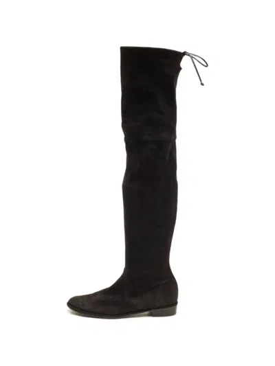 Pre-owned Stuart Weitzman Lowland Over-the-knee Boots In Black