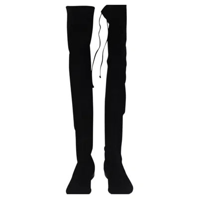 Pre-owned Stuart Weitzman Lowland Over-the-knee Boots In Black Suede