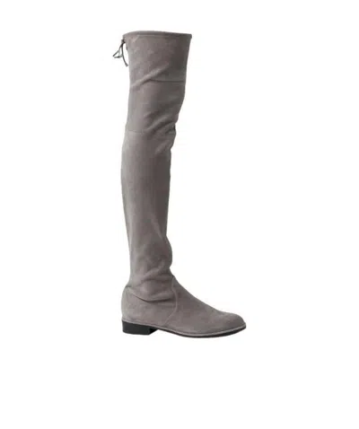 Stuart Weitzman Lowland Round-head Over-the-knee Boots In Gray