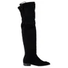 Stuart Weitzman Lowland Stretch Over The Knee Boots In Black Suede In Black