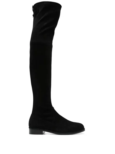 Stuart Weitzman Lowland Tie-fastening Suede Boots In Black