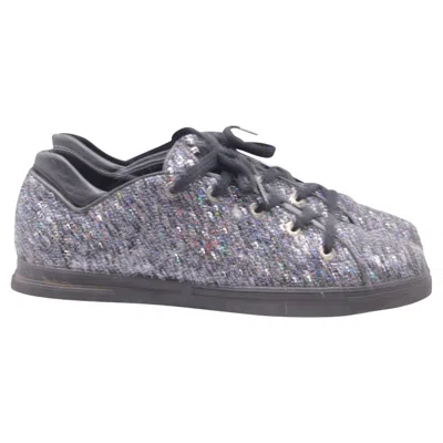 Pre-owned Stuart Weitzman Low-top Sneakers In Multicolor Glitter In Gray
