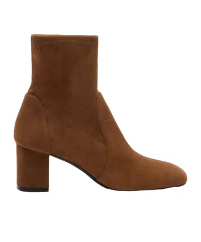 Stuart Weitzman Lucie Block-heel Boots In Brown